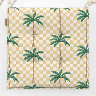 Sitzkissen Palm trees on checks - yellow