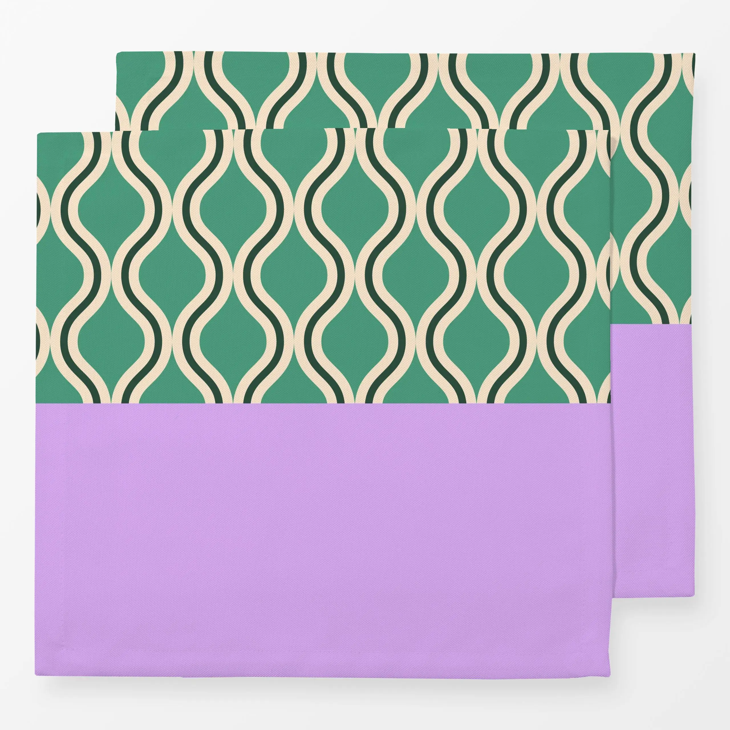 Servietten Wellen Fliesen mint lila - Symbole & Muster - von „Julia Schumacher“; colorful, colorblocking, bold, Fliesenmuster