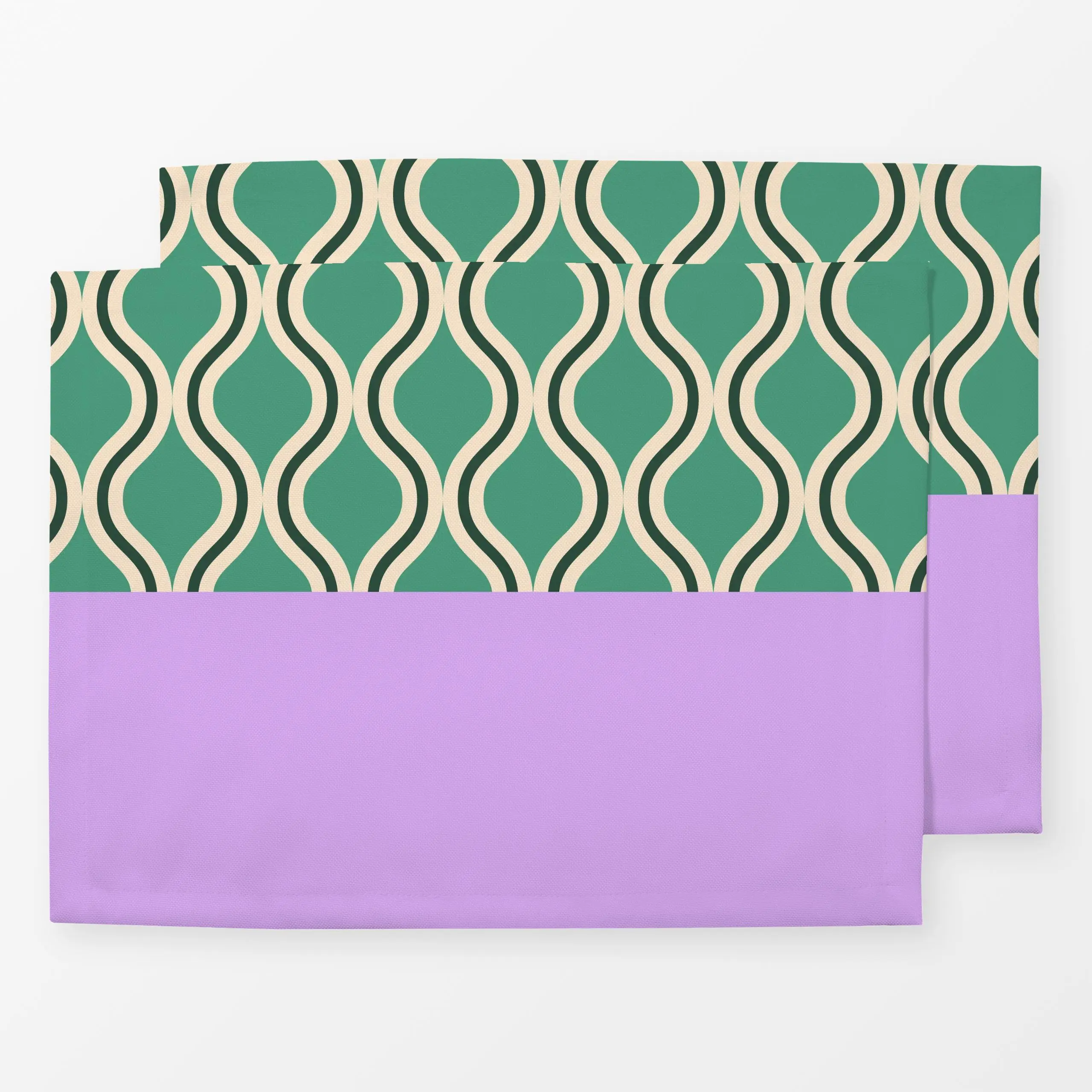 Tischset Wellen Fliesen mint lila - Symbole & Muster - von „Julia Schumacher“; colorful, colorblocking, bold, Fliesenmuster