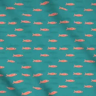 Meterware Fischmuster grün