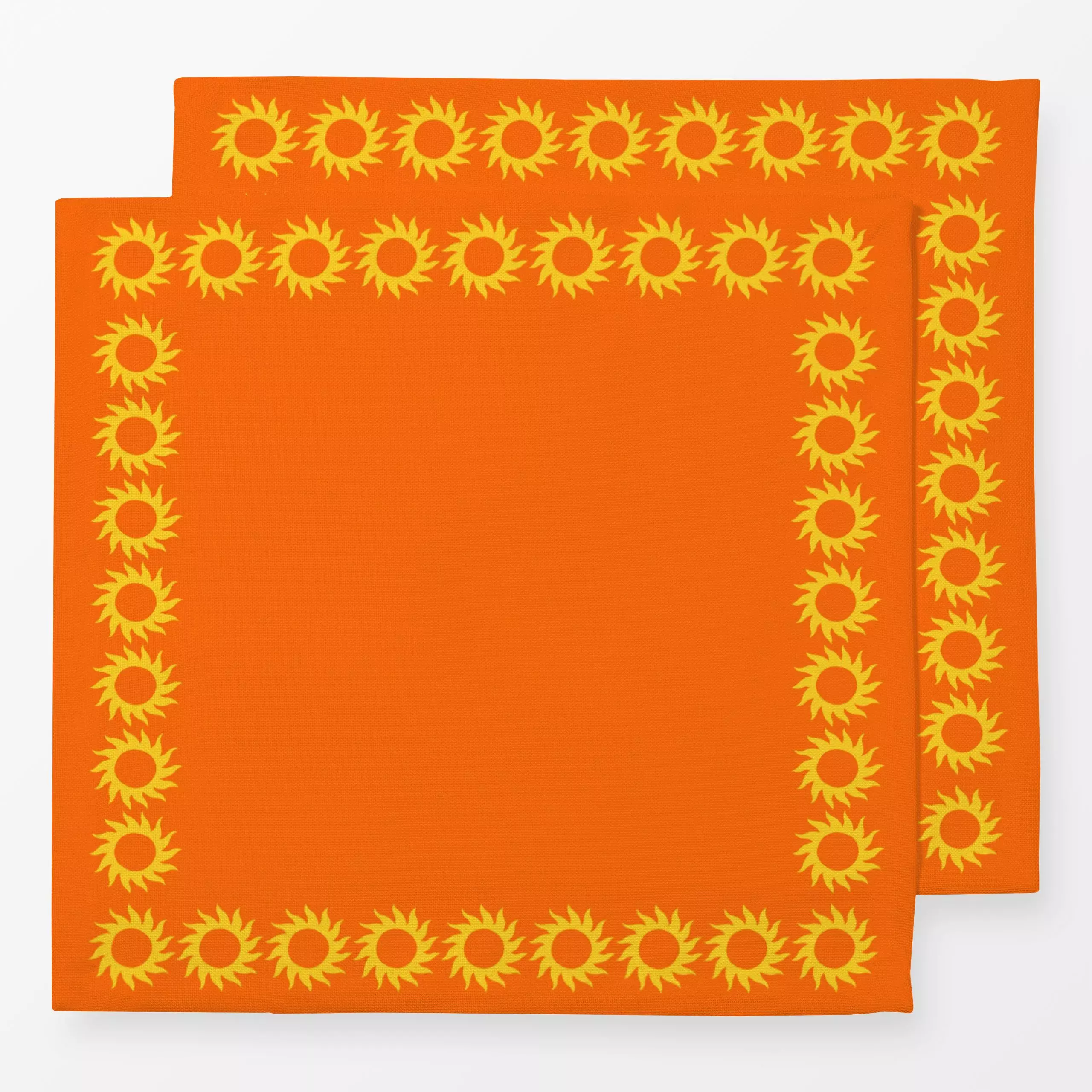Servietten Sun Orange - Sommer, Astronomie & Weltraum - von „textilwerk"; Illustration, Sonne, Sommer, trend, bunt, gelb, ge...