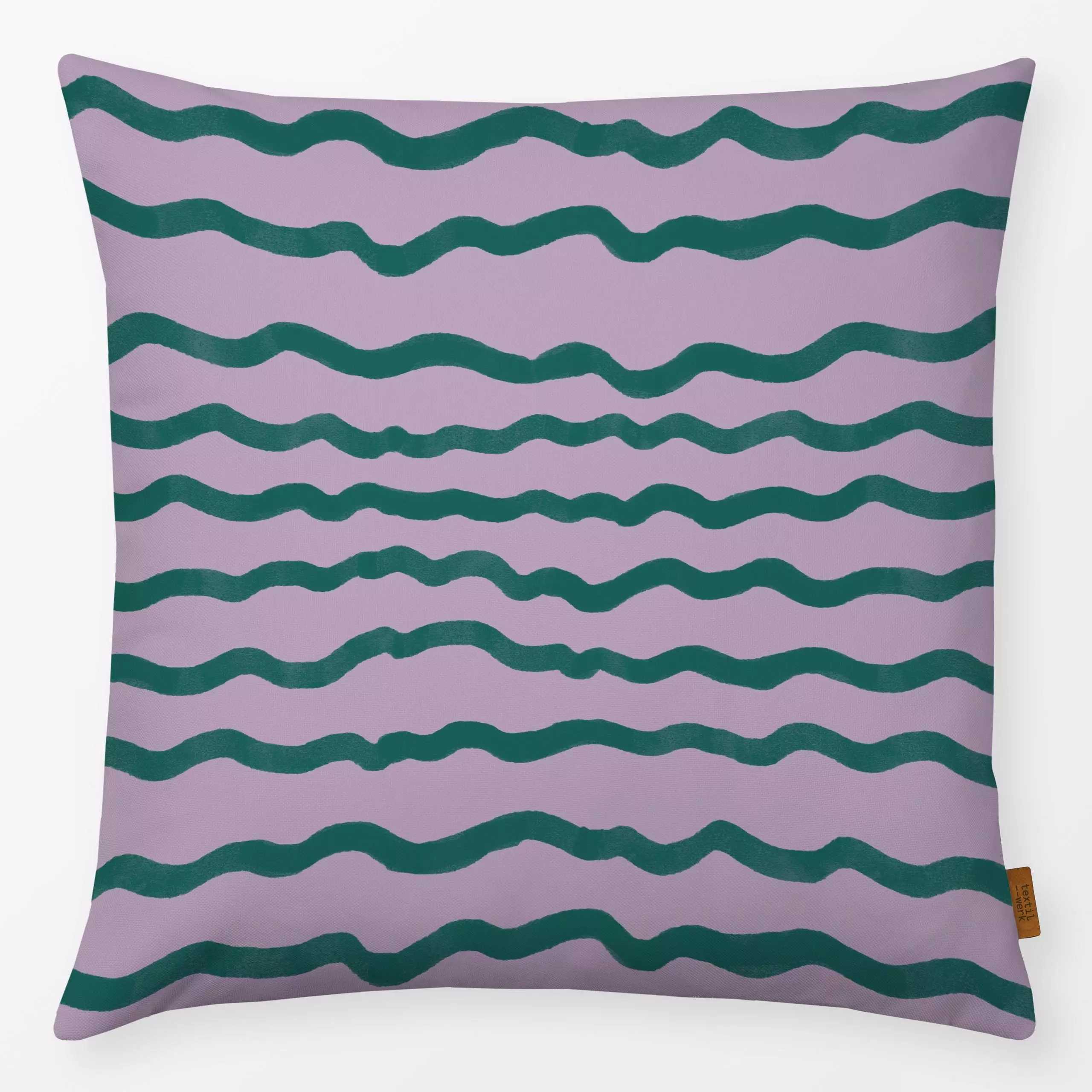 Kissen Oster Wellen - Frühling, Symbole & Muster - von „Jana Driver"; Linien, Streifen, rosa, wellen, Ostern, grun, gruen, S...