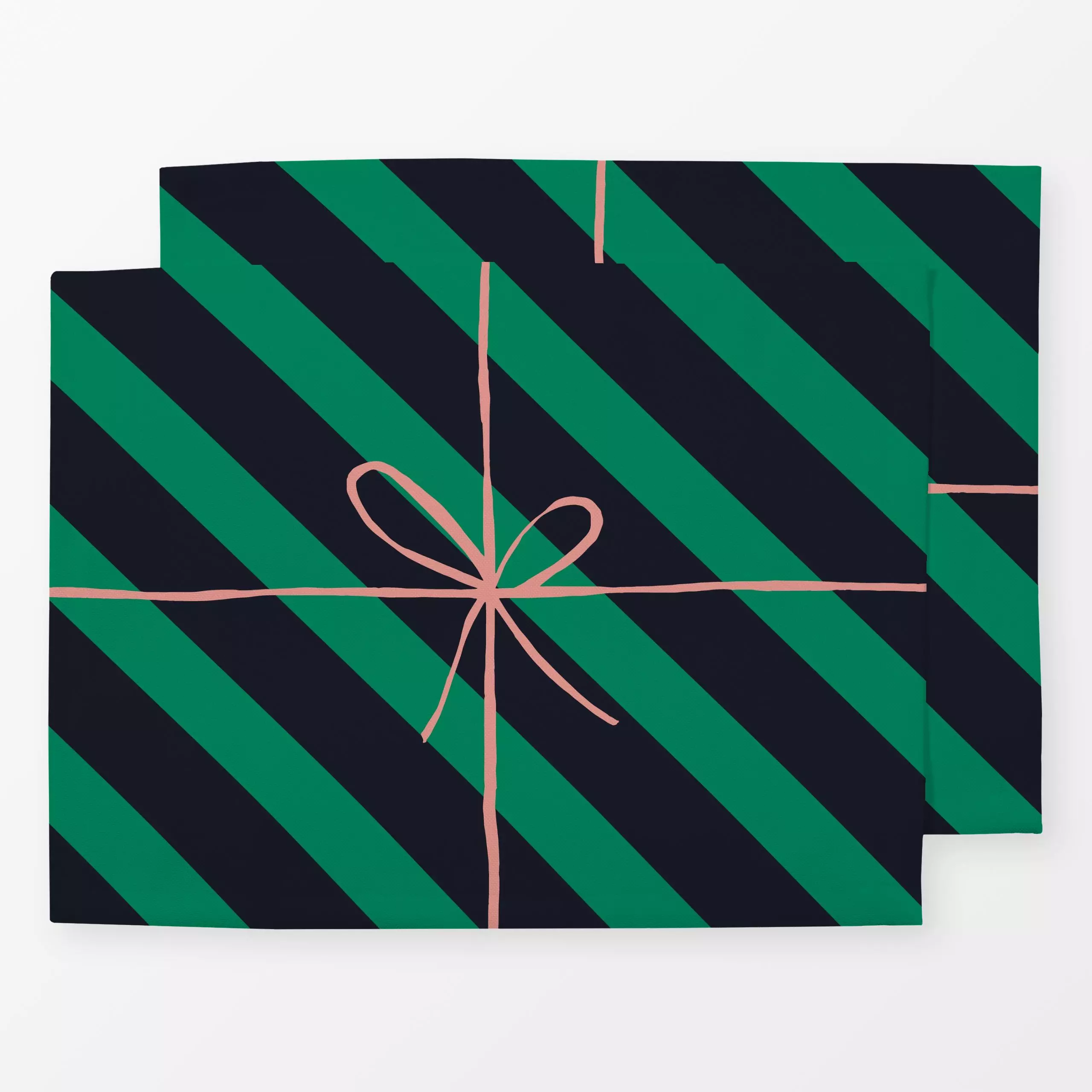 Tischset Geschenk Green Striped Rose - Weihnachten, Anlässe - von „Studio ROSAGRAU"; Merry Christmas, Weihnachten, schleife,...