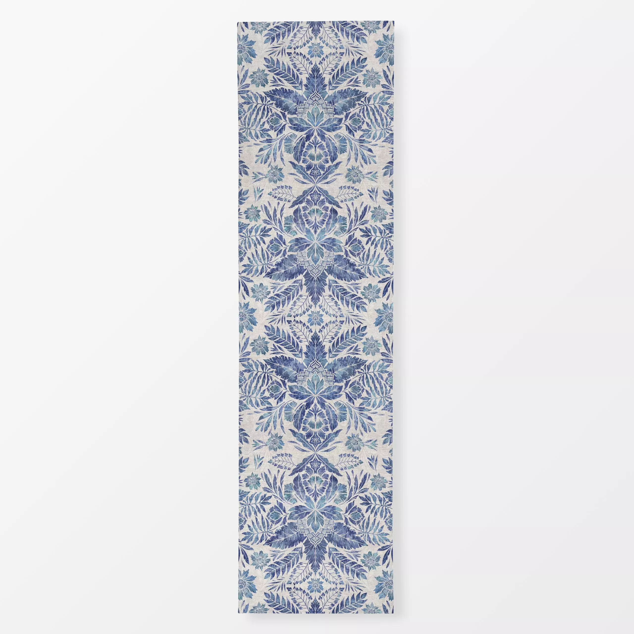 Tischläufer Delft Blau Florale Damask, Blumen, Frühling, von Bloomery Decor