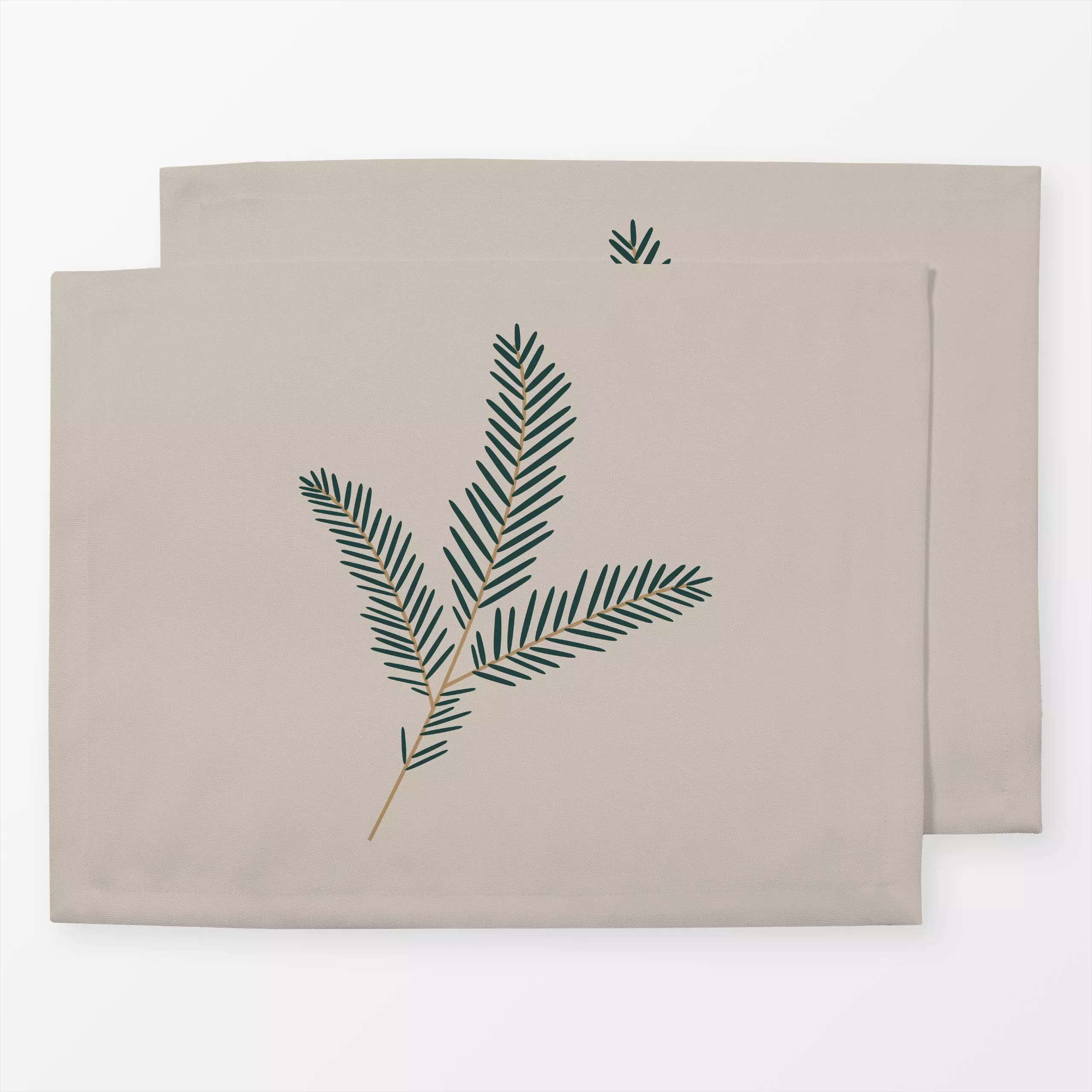 Tischset Fir Branch cream - Weihnachten, Winter, Pflanzen & Botanik - von „Karen Menzenbach"; Zweig, Illustration, Tanne, Ta...