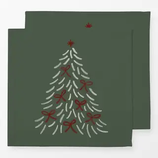 Servietten Schleifen Tanne dunkelgrün