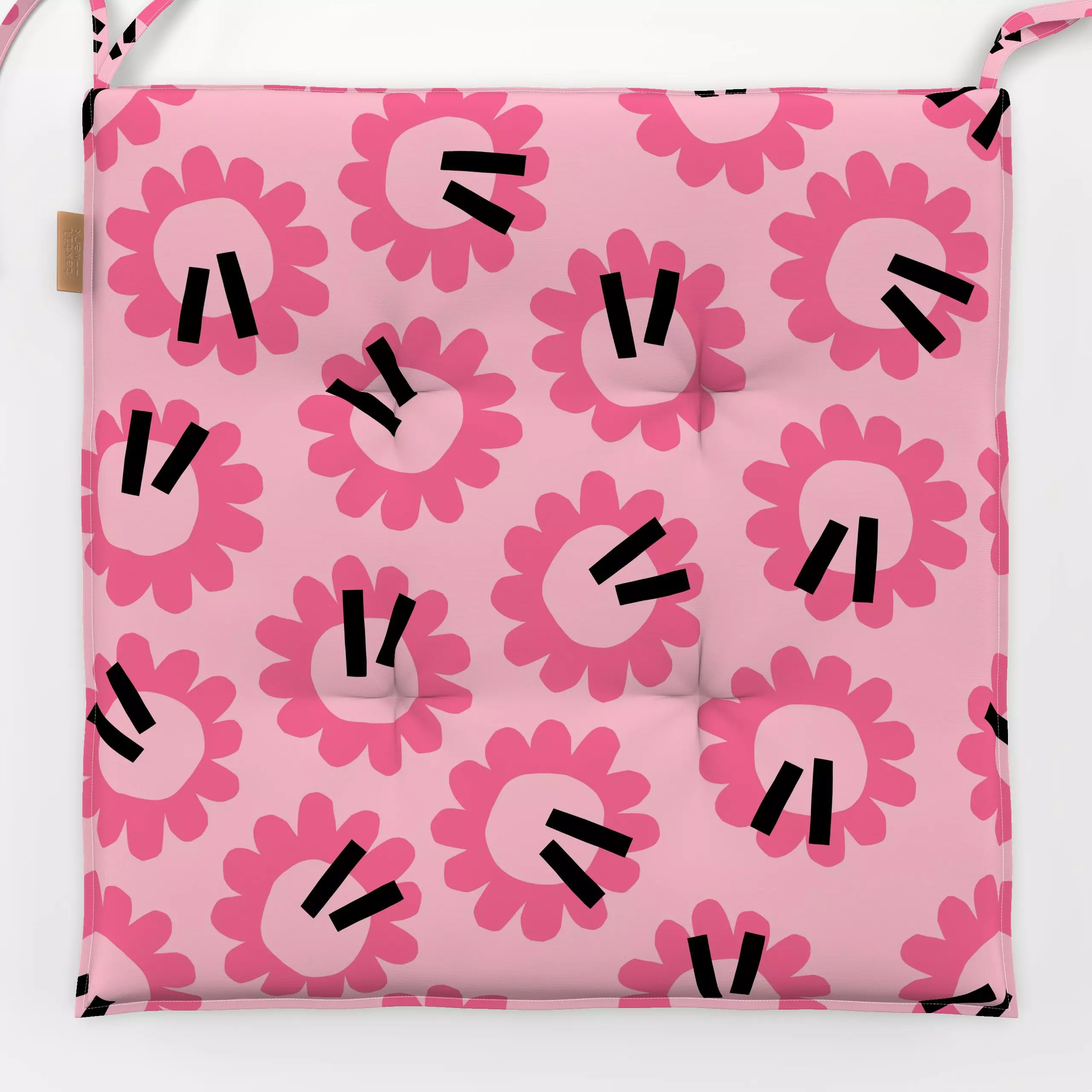 Sitzkissen Sunflower Pink - Blumen & Florales, Symbole & Muster - von „Lisa Jasmin Bauer"; Muster, rosa, sonnenblumen, pink,...