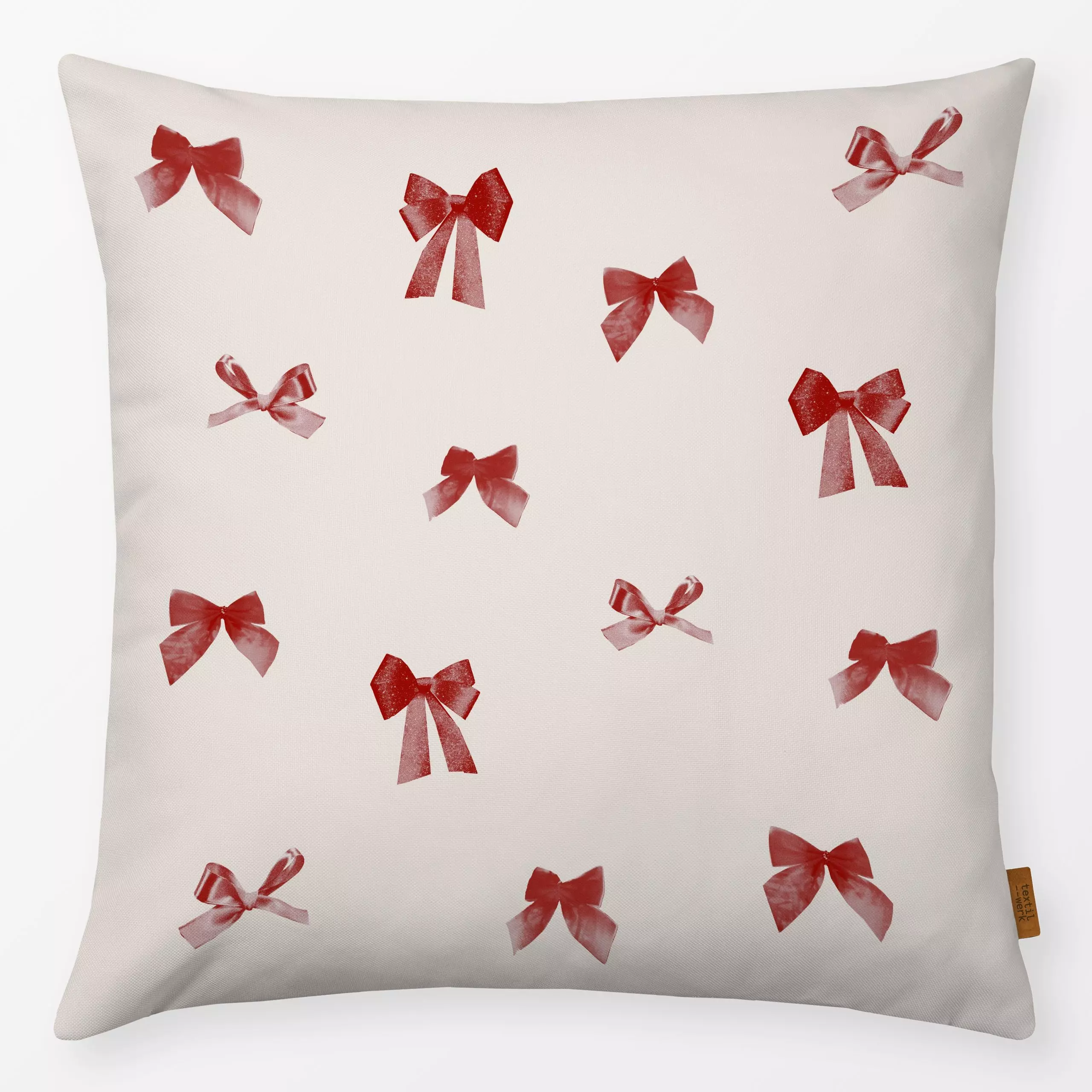 Kissen Schleifen Pattern Rot - Weihnachten, Anlässe - von „textilwerk"; Retro, Geburtstag, Weihnachten, Geschenk, schleife, ...