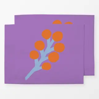 Tischset Frühling Zweig lila orange