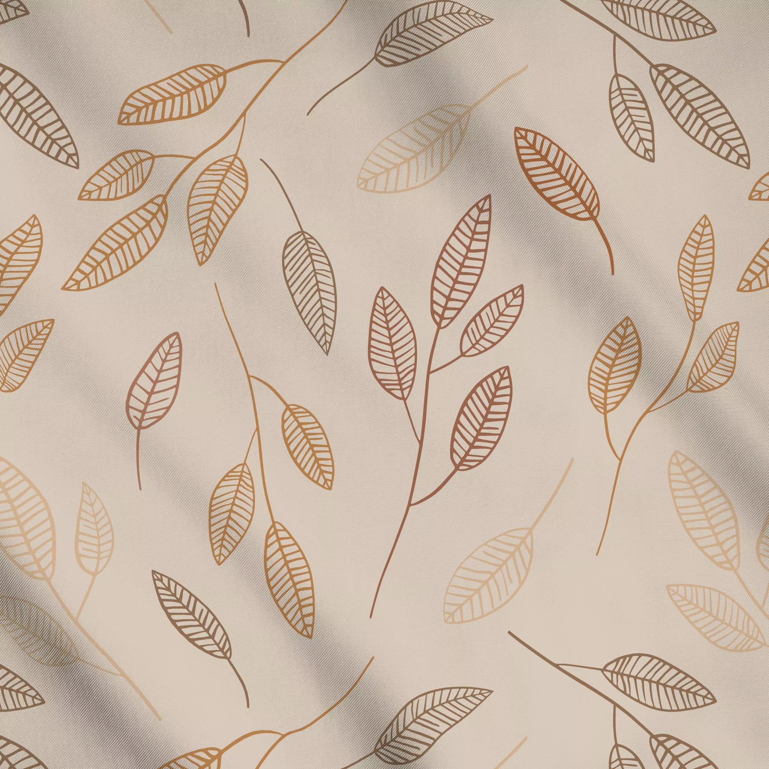 Meterware AUTUMN VIBES - Blumen & Florales, Herbst - von „Kruth Design"; boho, skandinavisch, Blätter, Zweige, beige, Brauns...