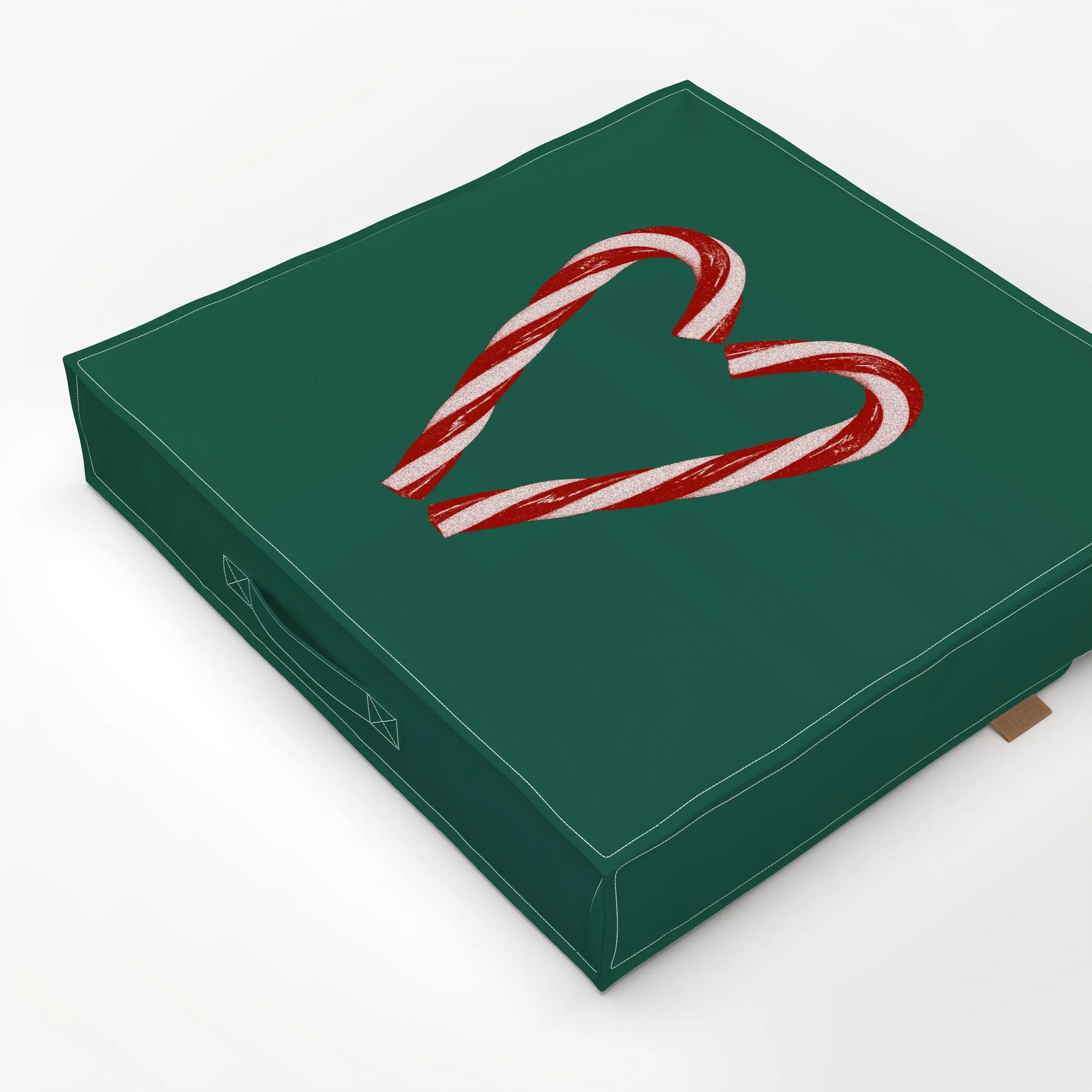 Bodenkissen Candy Cane Heart - Liebe, Romantik & Pride, Weihnachten - von „textilwerk"; Retro, Merry Christmas, Weihnachten,...