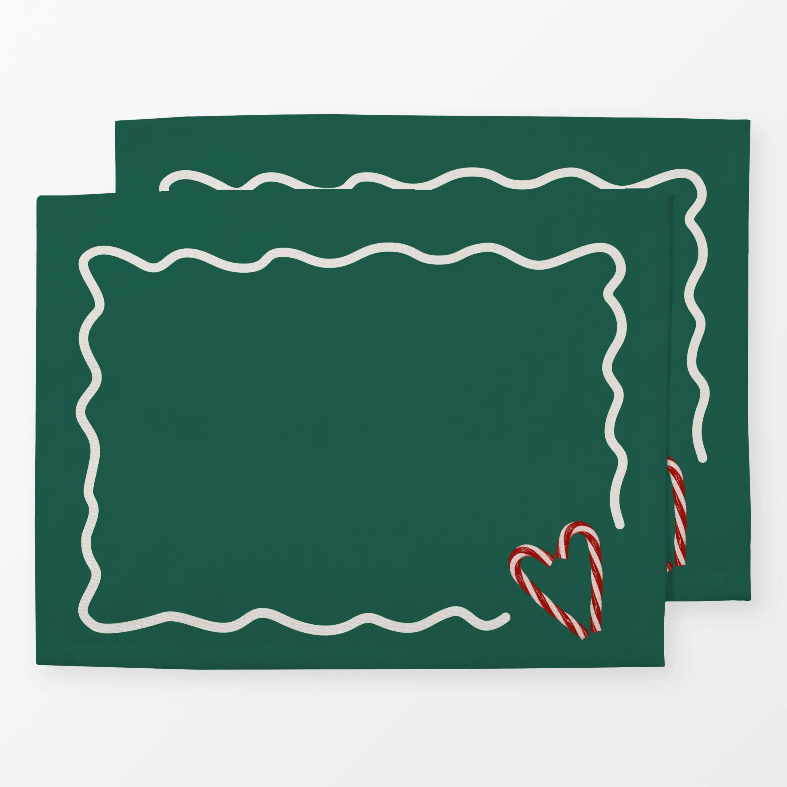 Tischset Candy Cane Heart - Liebe, Romantik & Pride, Weihnachten - von „textilwerk"; Retro, Merry Christmas, Weihnachten, Zu...