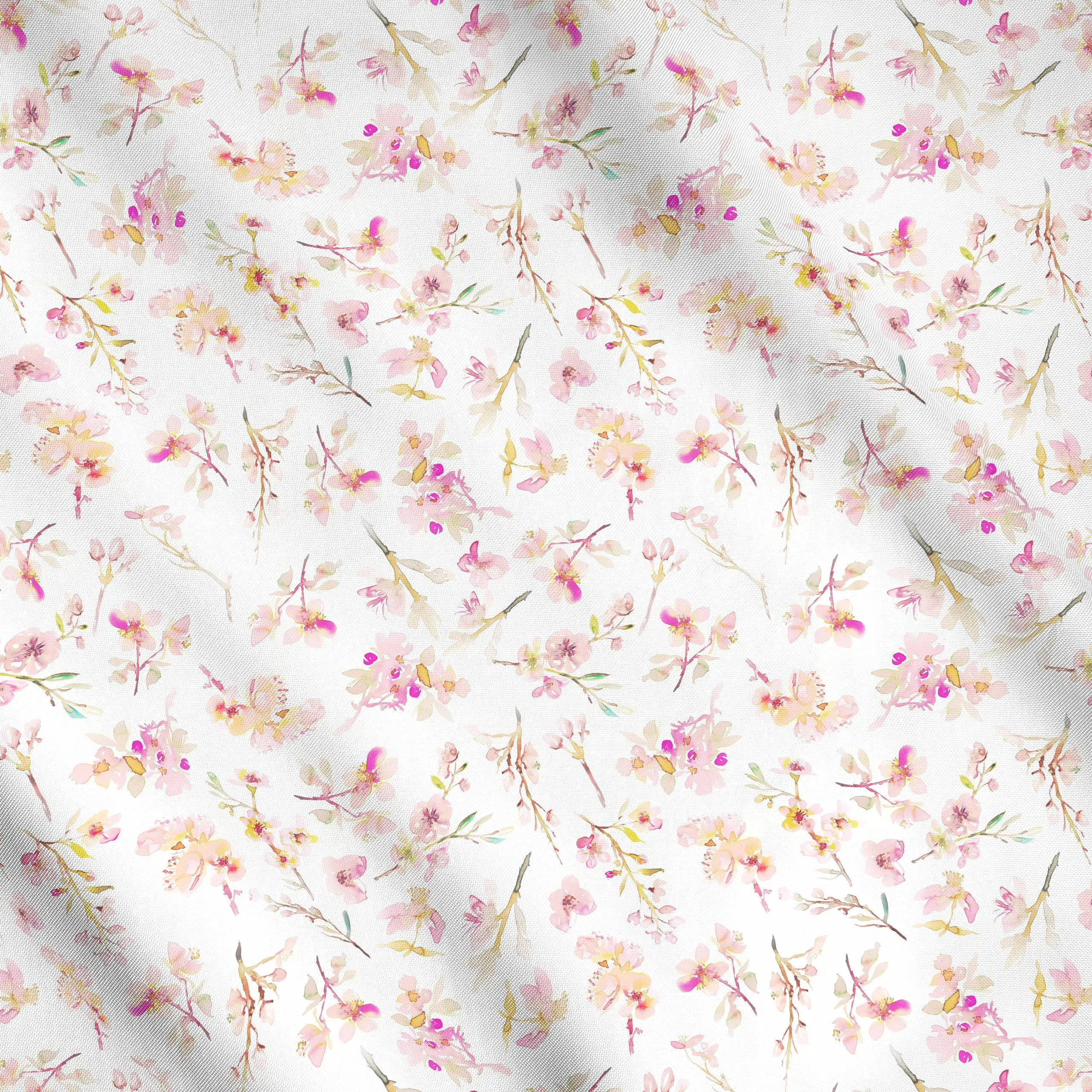 Meterware Sakura Kirschblüten Wiese, Blumen, von Uta Naumann