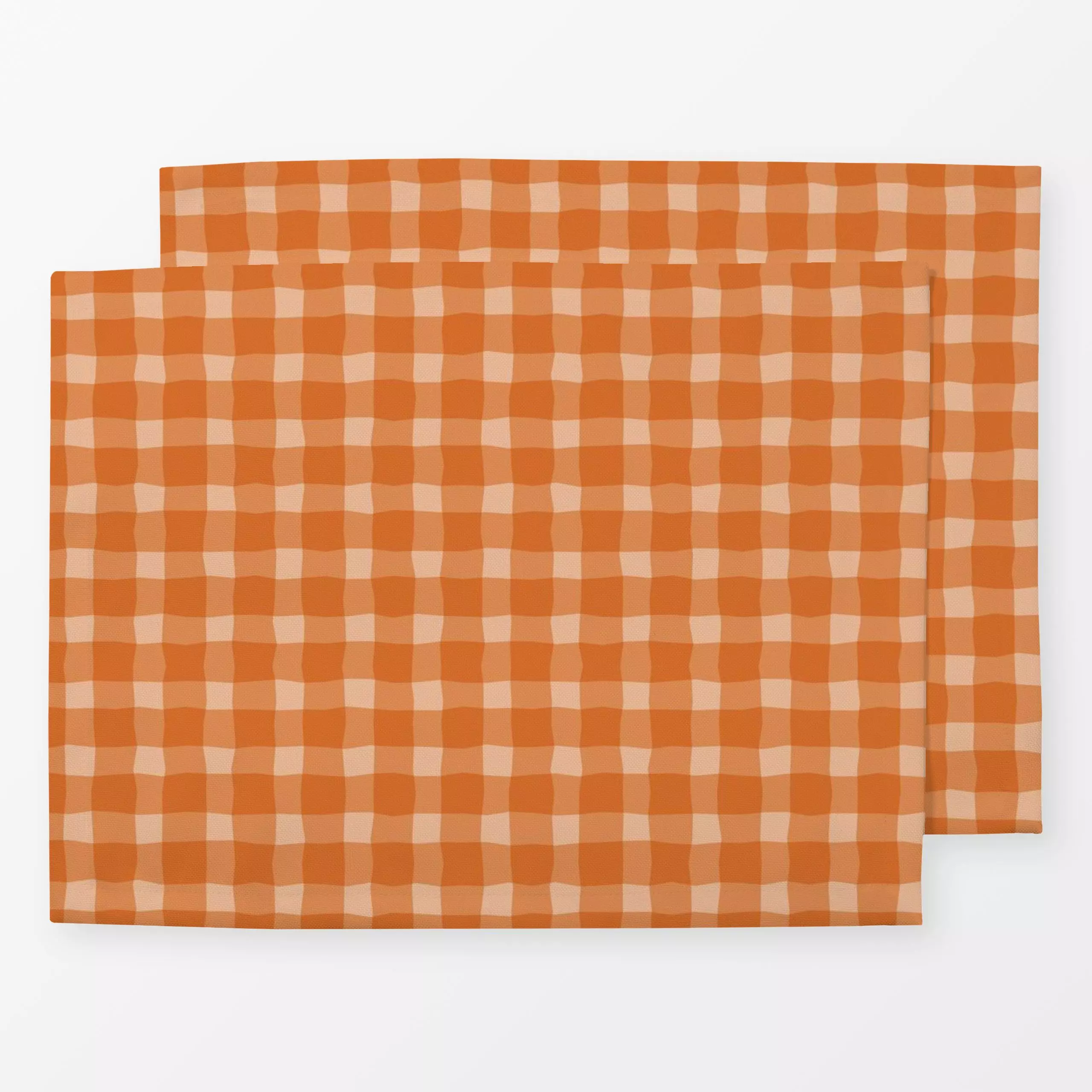 Tischset Herbstkaro Orange - Symbole & Muster - von „DEINKI Studio"; Karo, Herbstdeko, Karos, kariert, herbstlich, Karoliebe...