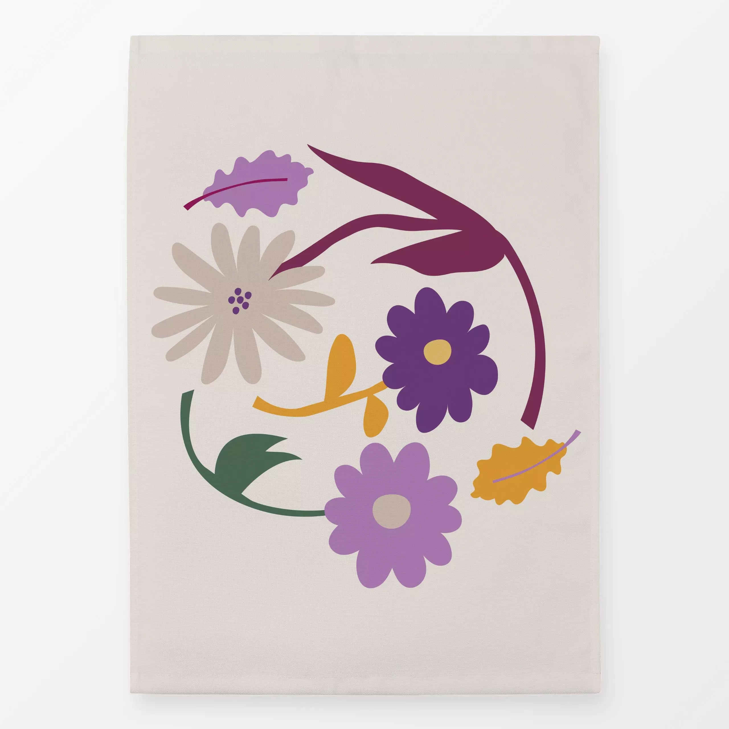 Geschirrtücher Fall Love Flower Set 2 - Blumen & Florales, Herbst - von „Jana Driver"; Blumen, Blätter, Blüten, beige, Herbs...