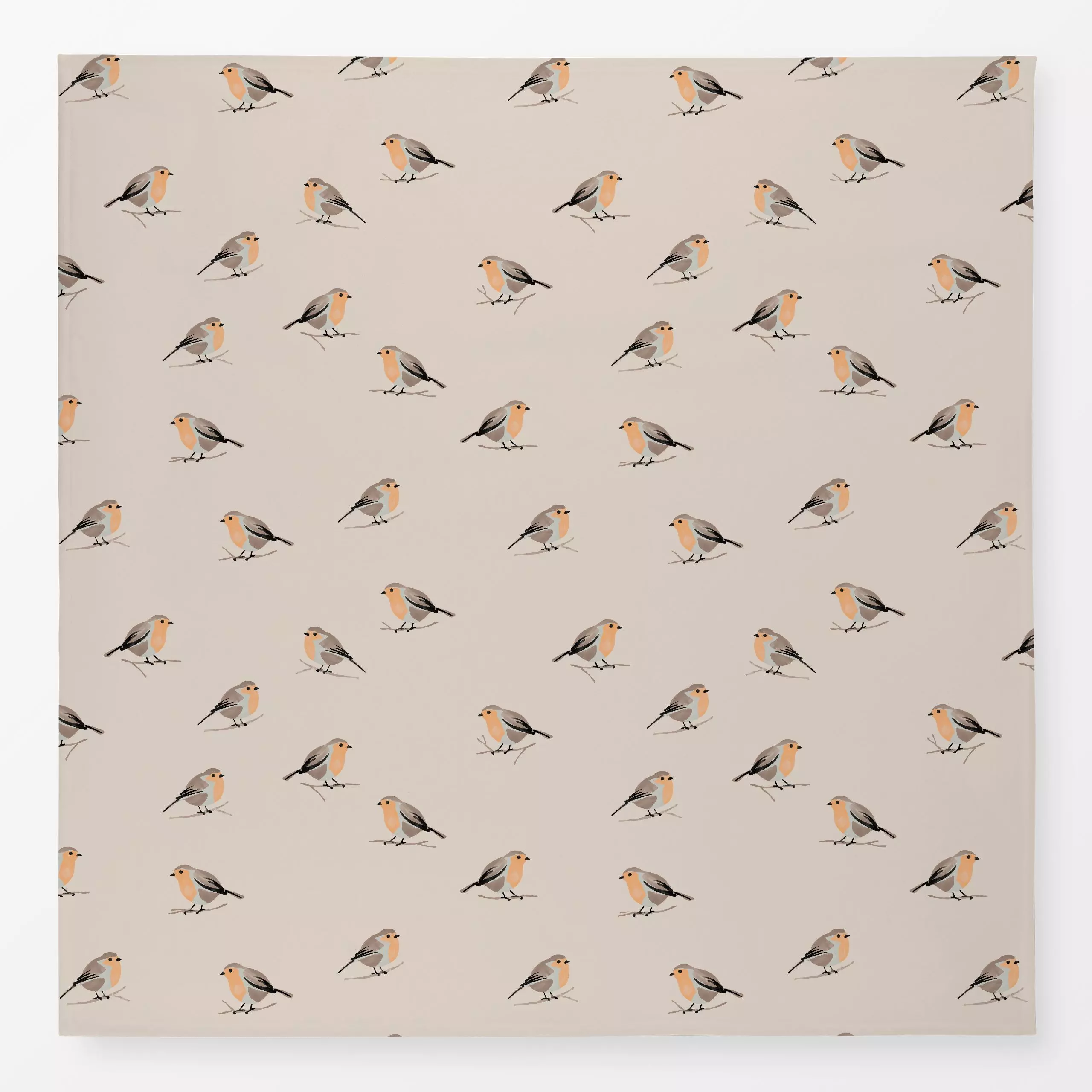 Tischdecke Vögelchen - Tiere, Anlässe, Ostern - von „Studio Kesse"; Hygge, Vogel, Rotkehlchen, Weihnachten, Winter, Ostern, ...