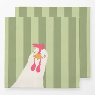 Servietten Hello Spring Streifen Huhn