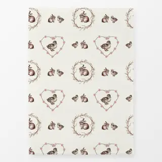 Geschirrtücher Hasen Küken Ente Kranz Muster