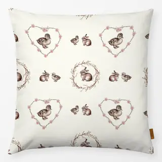 Kissen Hasen Küken Ente Kranz Muster