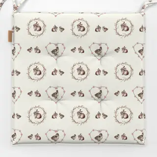 Sitzkissen Hasen Küken Ente Kranz Muster