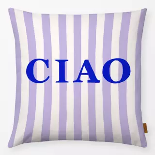 Kissen Flieder-Beige Gestreift