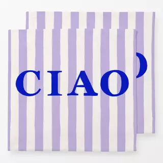 Servietten Flieder-Beige Gestreift