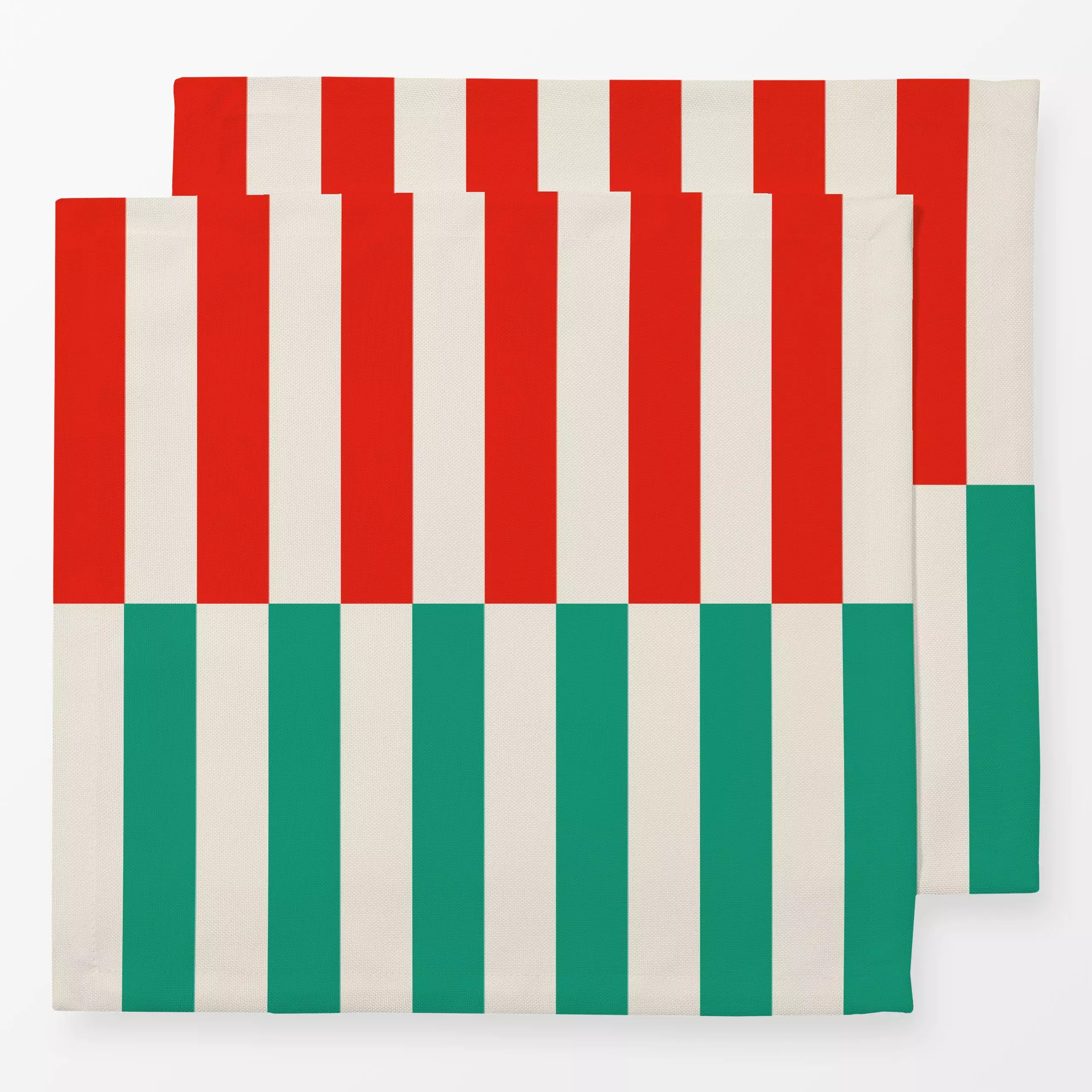 Servietten Stripes Checks Red Green - Sommer, Symbole & Muster - von „textilwerk"; Illustration, Sommer, trend, rot, bunt, g...