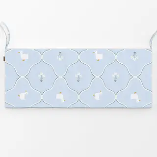 Bankauflage Fruehling Muster Hellblau Ente