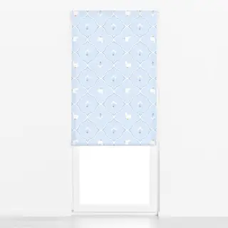 Raffrollo Fruehling Muster Hellblau Ente