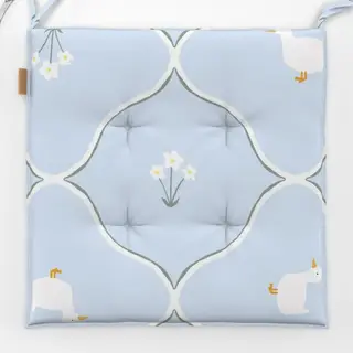 Sitzkissen Fruehling Muster Hellblau Ente