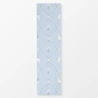 Tischläufer Fruehling Muster Hellblau Ente