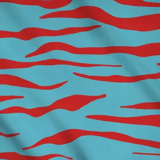 Meterware Zebra rot türkis