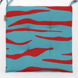 Sitzkissen Zebra rot türkis