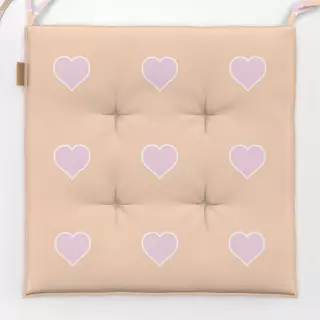 Sitzkissen Retro Herz Rosa & Pfirsich