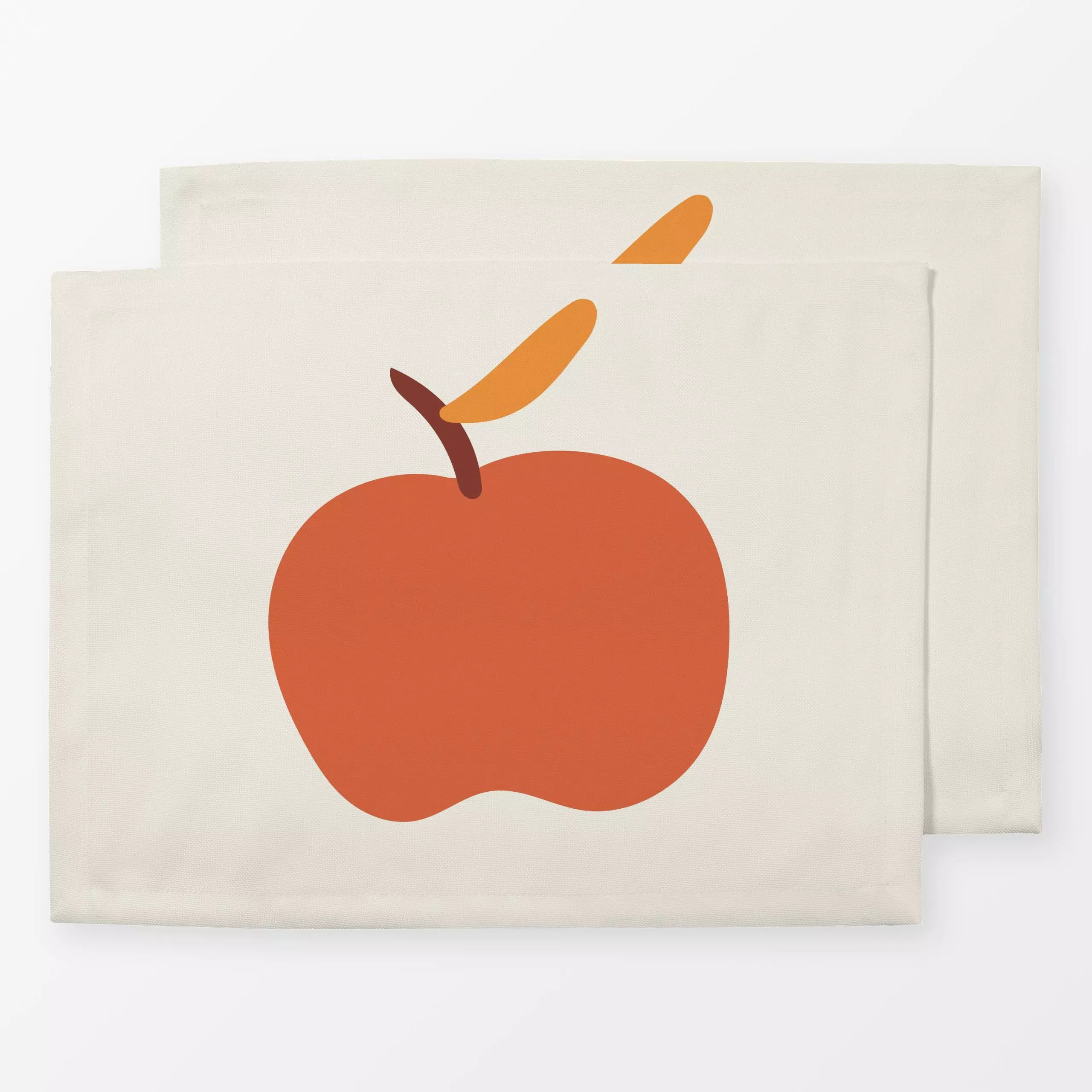 Tischset Apple Red Beige - Herbst, Früchte - von „Jana Driver"; Frucht, Orange, Apfel, Herbst, rot, Herbstdeko, herbstlich, ...