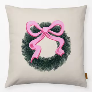 Kissen Pink Christmas Wreath