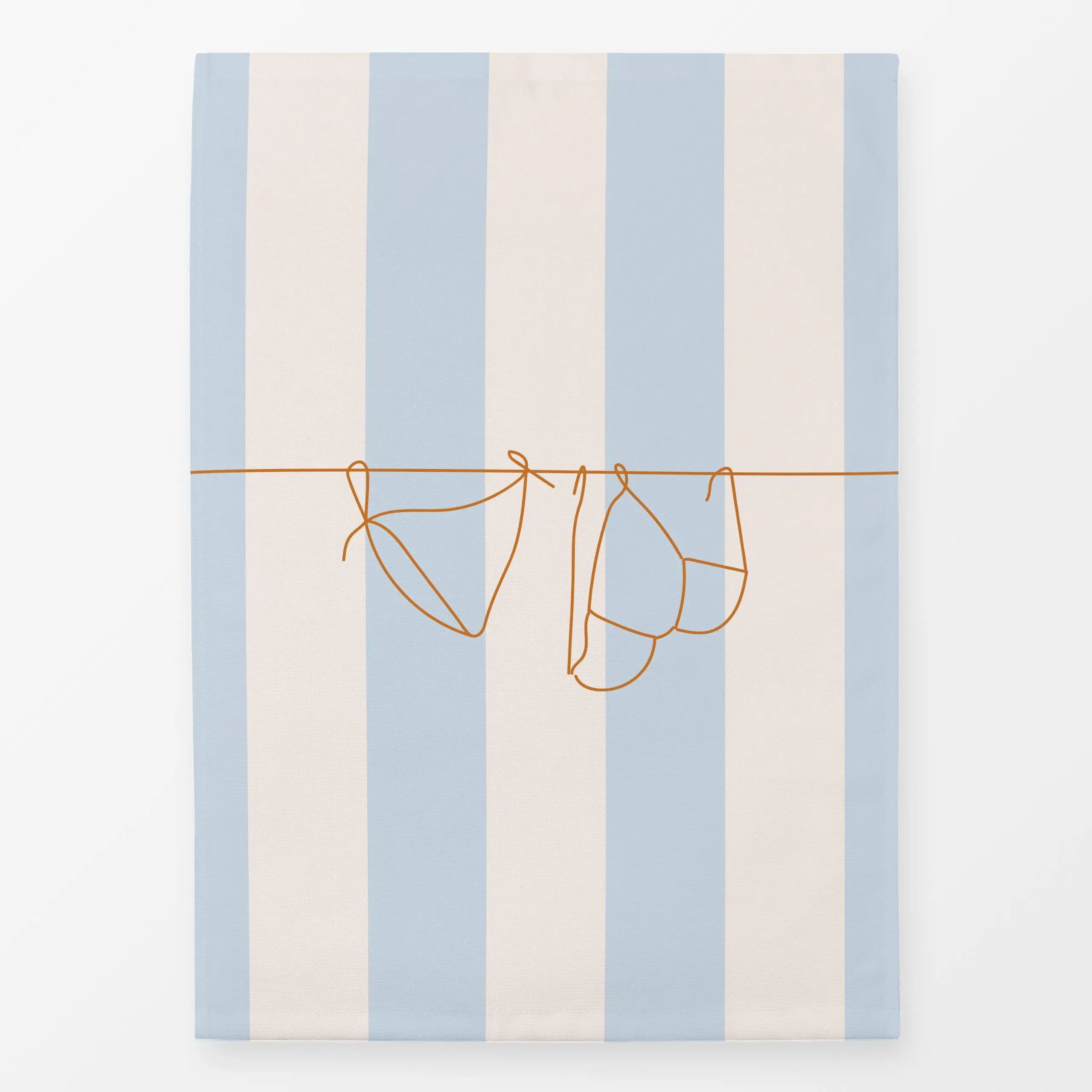 Geschirrtücher Bikini Summer Blue - Sommer - von „Jana Moßmann"; Streifen, Sommer, Urlaub, Leichtigkeit, Badeurlaub, bikini,...