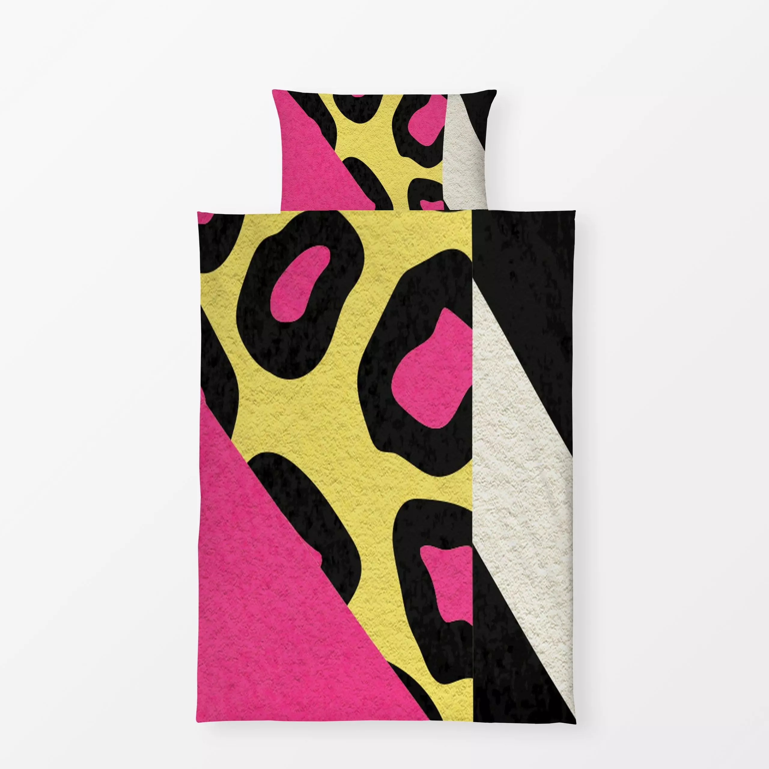 Bettwäsche Memphisleo - Symbole & Muster - von „duundich"; Muster, Textur, Linien, abstrakt, rosa, graphisch, Abstrakt, Geom...