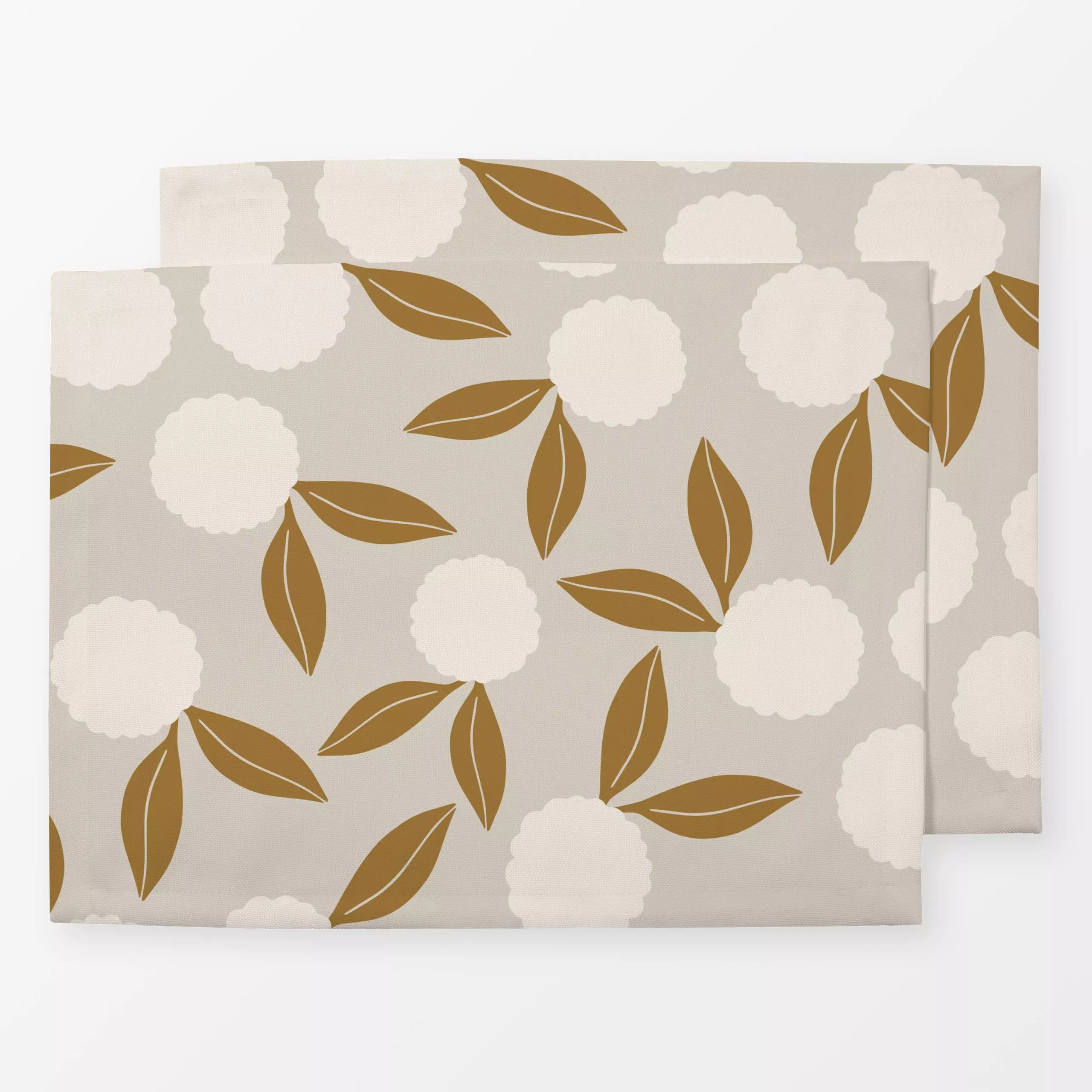 Tischset Vintage Floral Beige - Blumen & Florales, Sommer - von „Sara Maria"; boho, Blumen, Rosen, Wildblumen, Sommerblumen,...