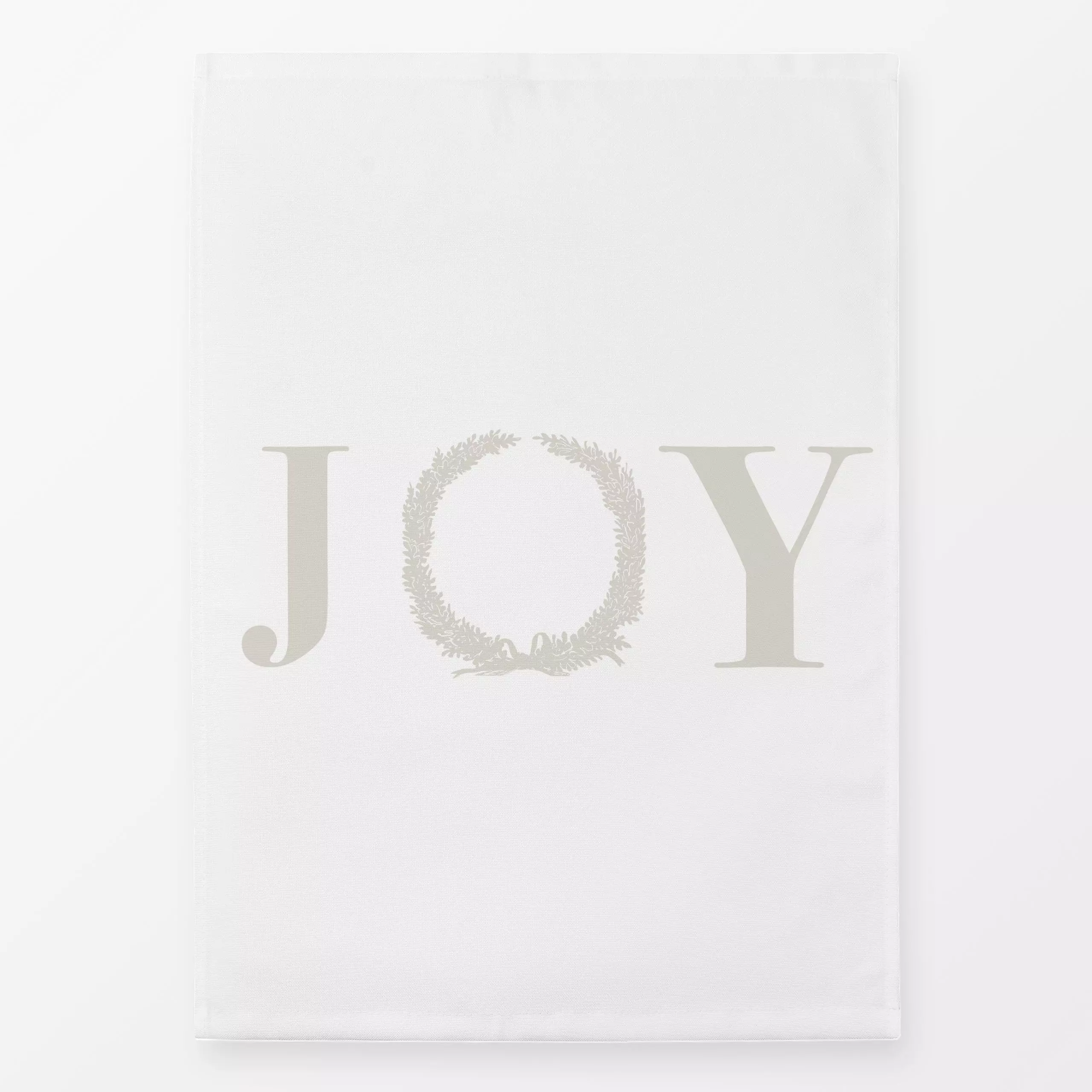 Geschirrtücher Vintage Holidays JOY mit Kranz - Sprüche & Schriftzüge, Weihnachten, Anlässe - von „Monika Strigel"; minimal,...
