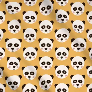 Meterware Panda gelb Muster Wendekissen