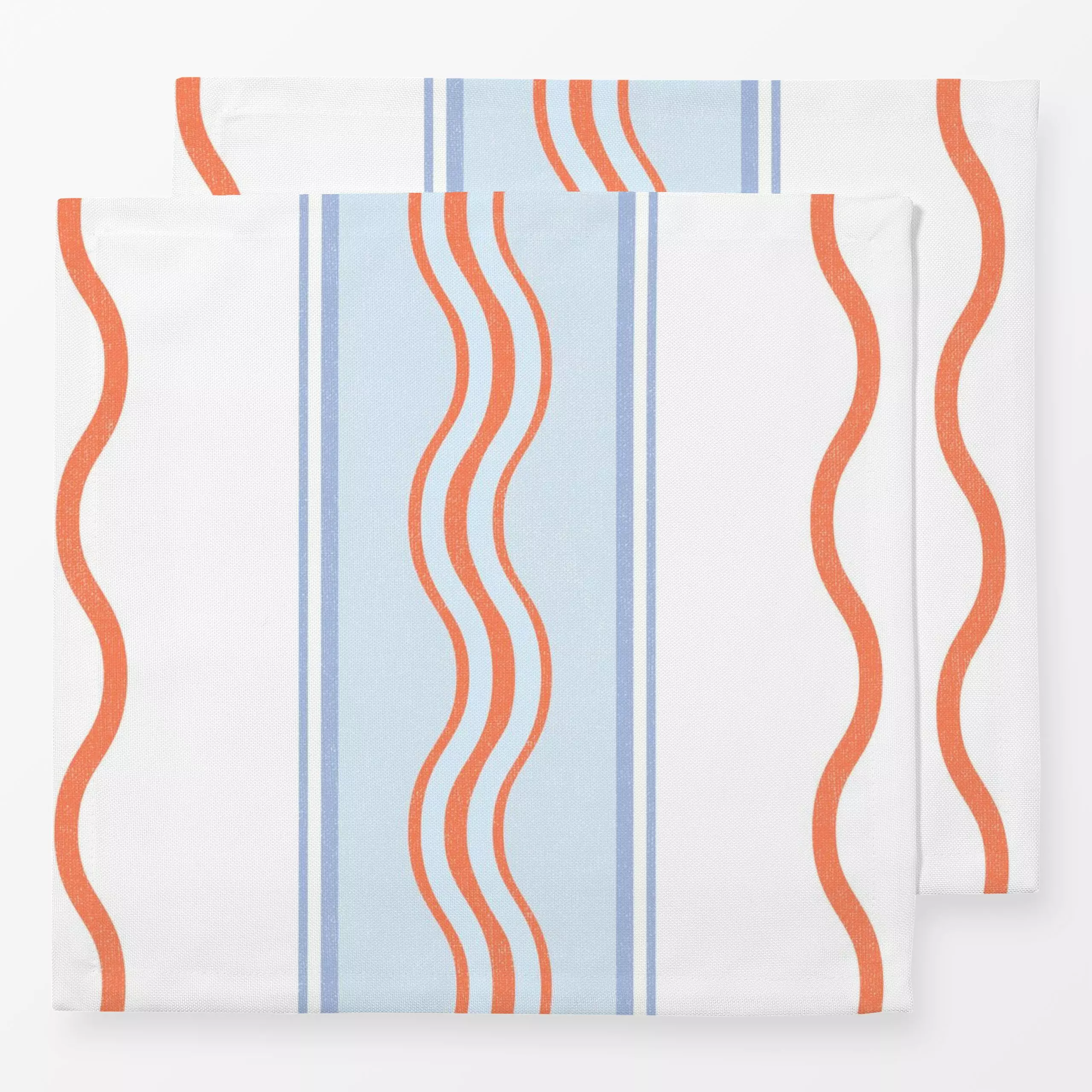 Servietten Coastal preppy Wellen II - Sommer, Symbole & Muster, Retro & Vintage - von „Bloomery Decor"; abstrakt, Streifen, ...