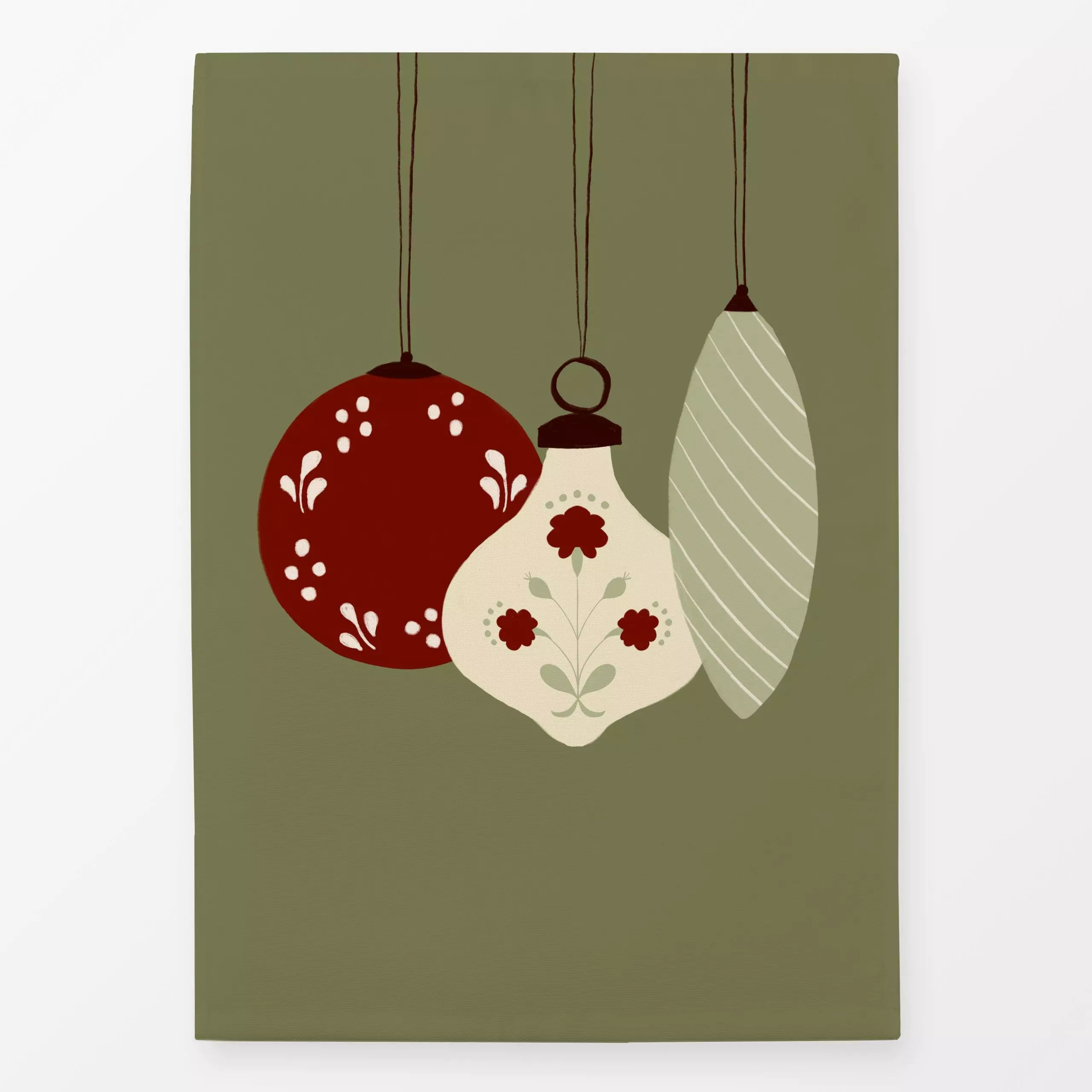 Geschirrtücher Weihnachtskugeln Grün - Weihnachten - von „Sophie Augustin Illustration"; Weihnachten, weihnachtlich, Weihnac...
