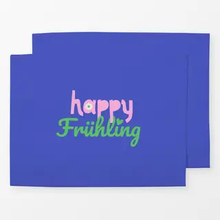 Tischset happy Frühling blau