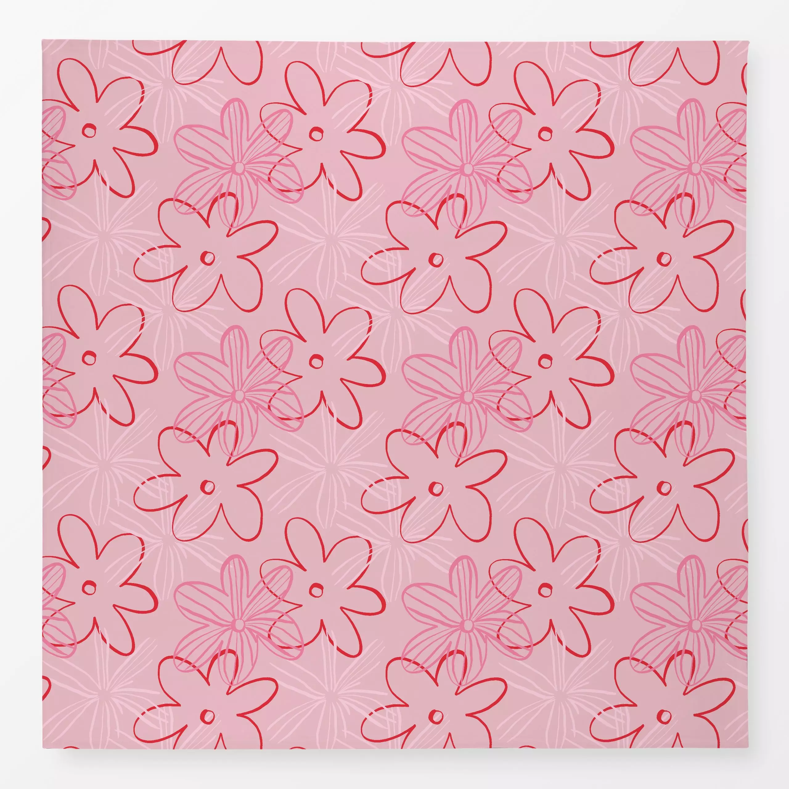 Tischdecke Happy Flower Red Pink, Blumen, Ostern, von Kruth Design
