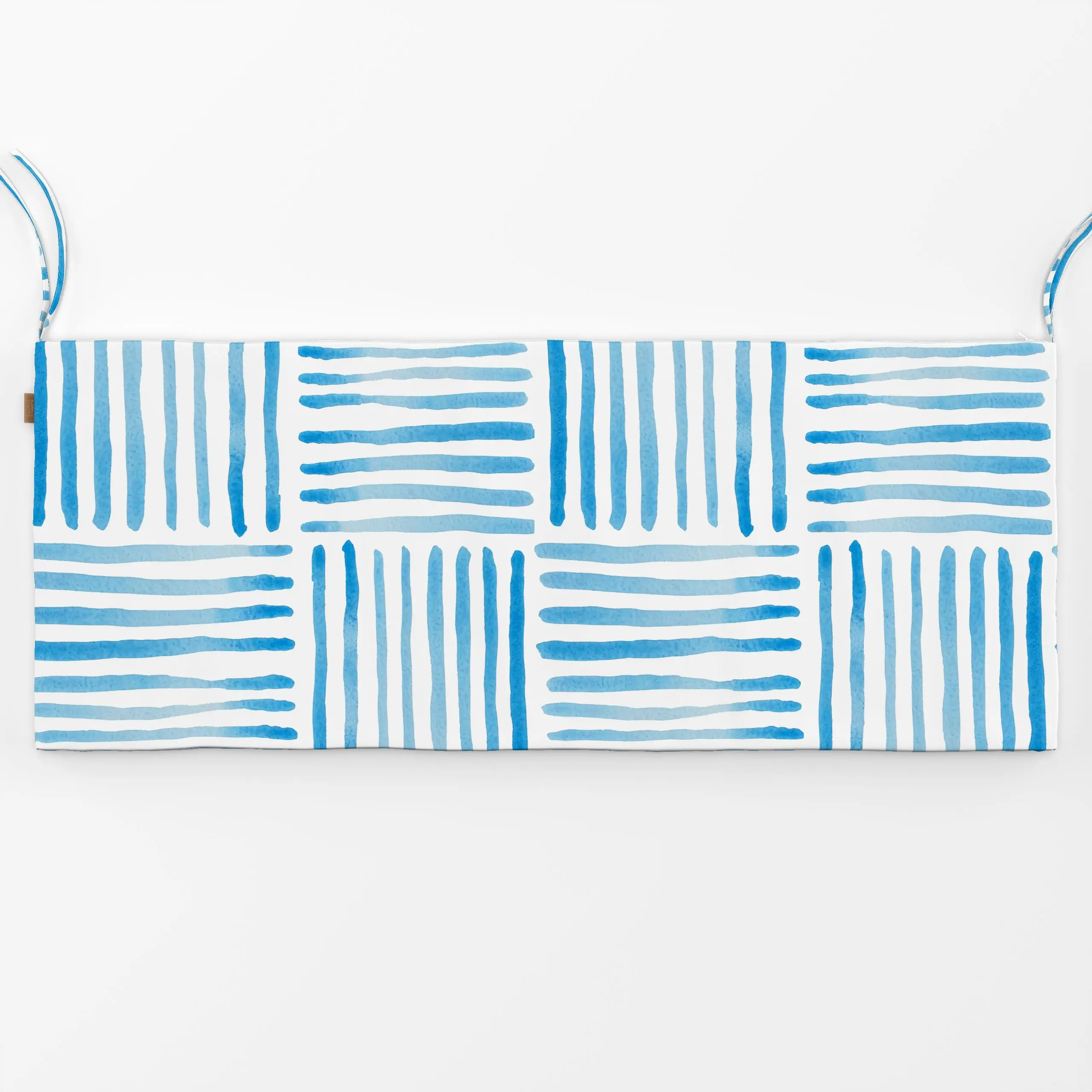 Bankauflage blaues Streifenmuster Sommer - Sommer, Symbole & Muster, Retro & Vintage - von „Iris Knabenschuh Textildesign"; ...