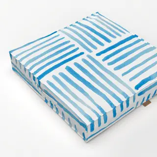 Bodenkissen blaues Streifenmuster Sommer