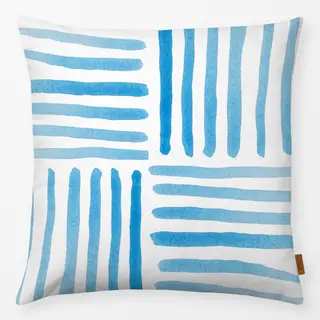 Kissen blaues Streifenmuster Sommer