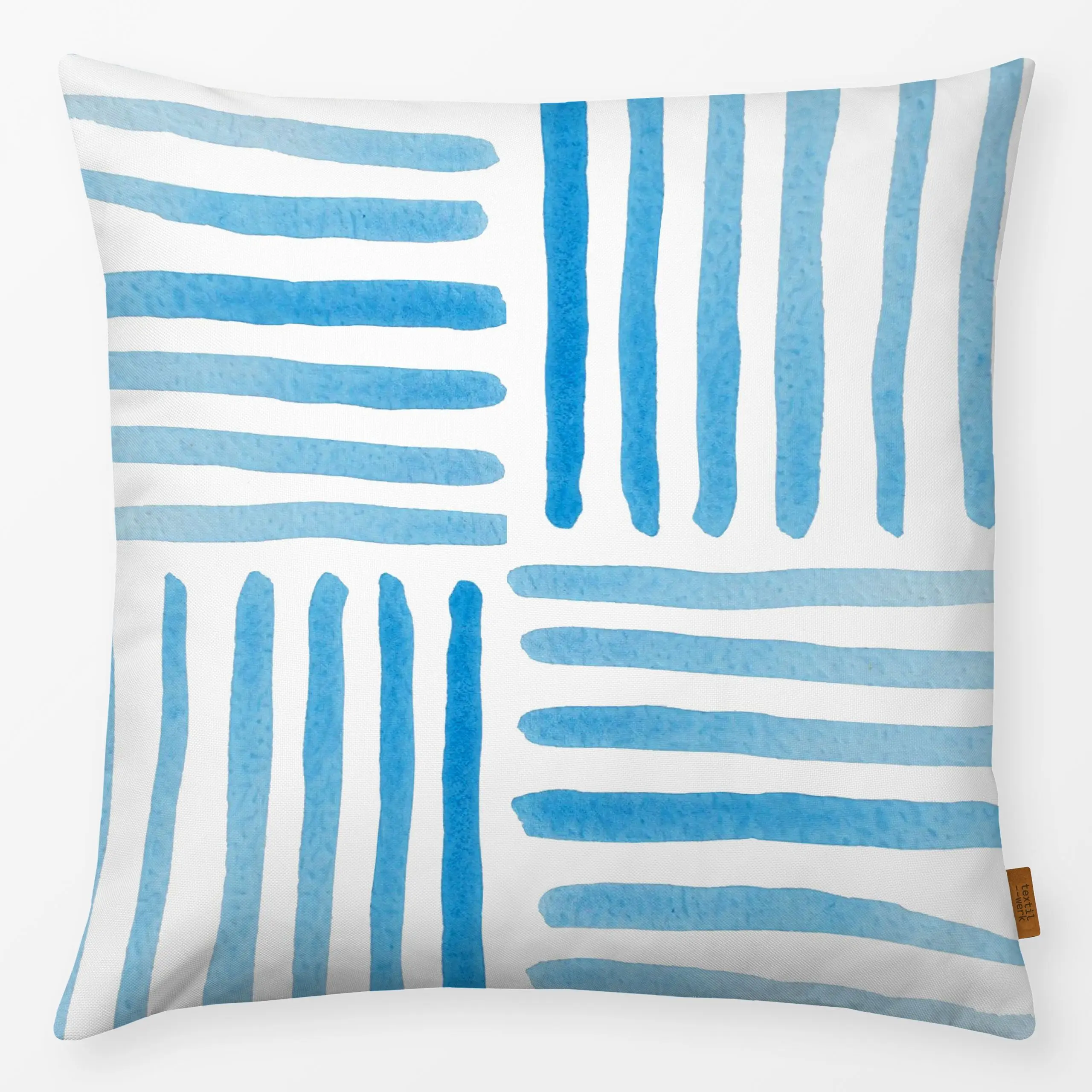Kissen blaues Streifenmuster Sommer - Sommer, Symbole & Muster, Retro & Vintage - von „Iris Knabenschuh Textildesign"; Muste...