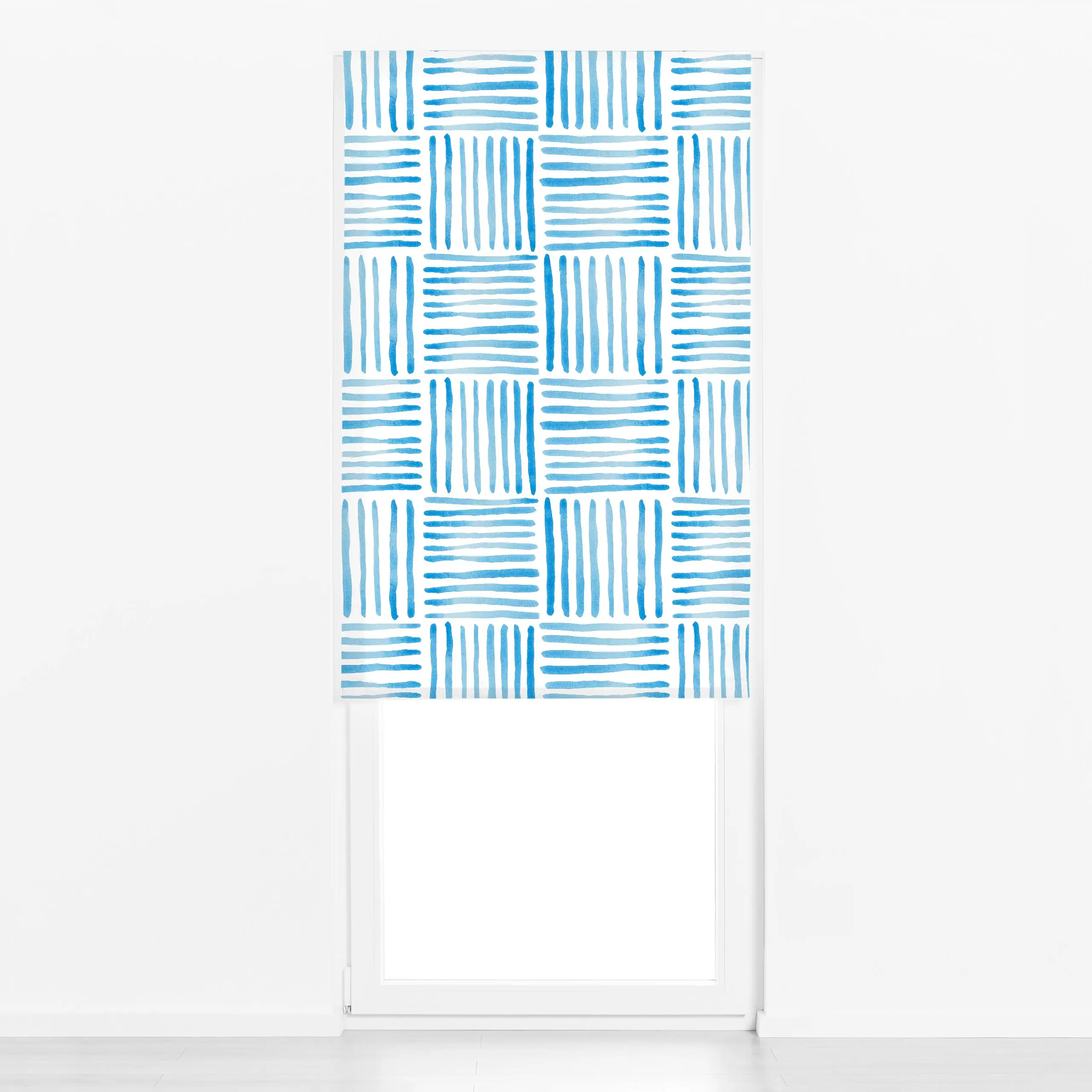 Raffrollo blaues Streifenmuster Sommer - Sommer, Symbole & Muster, Retro & Vintage - von „Iris Knabenschuh Textildesign"; Mu...